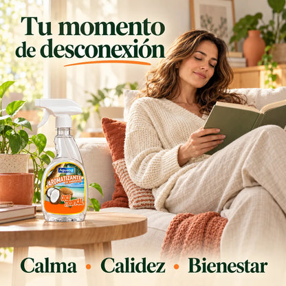 Aromatizante De Auto Ambientes Aguacol Coco Tropical 550cc Naranja Coco Tropical