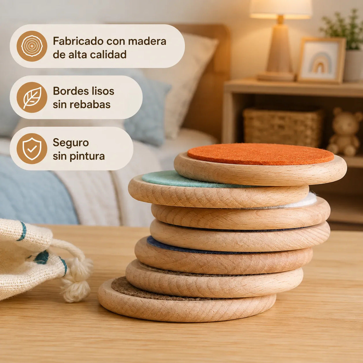 Fichas De Texturas Sensoriales En Madera Educativa Didáctico