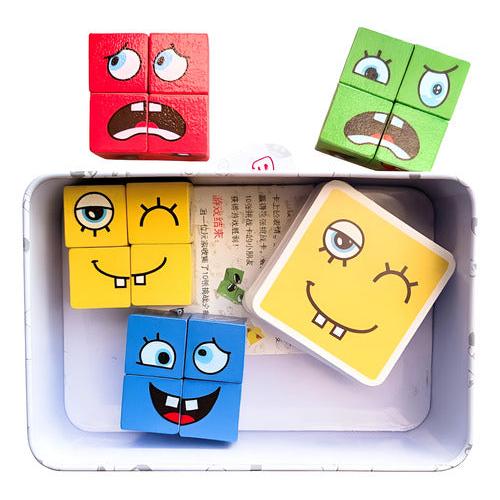 Juego De Puzzle Cubos Didáctico Expresiones Y Emociones