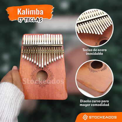 Kalimba Xilófono 17 Teclas Diatónicas Con Estuche Accesorios