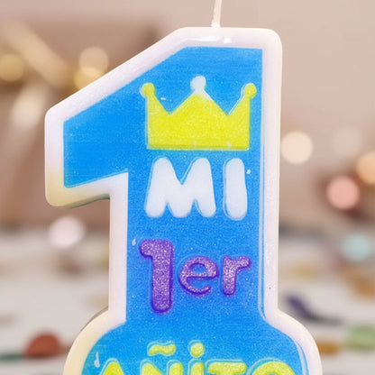 Vela Cumpleaños 1 Añito Color Azul
