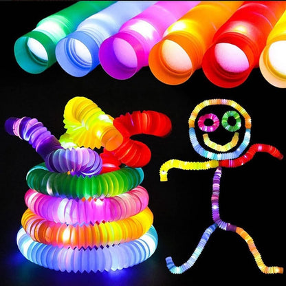Pack 6 Tubos Pop It Sensoriales con Luz LED – Juguete Antiestrés para Niños