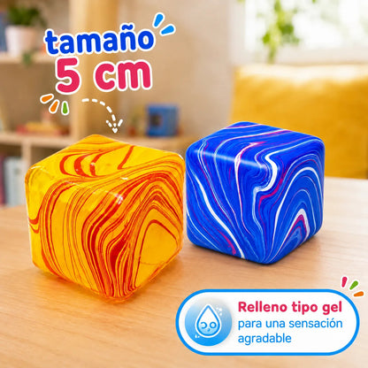 Cubo Antiestres Squishy Sensorial Squeeze Gel Cuadrado 5cm Surtido