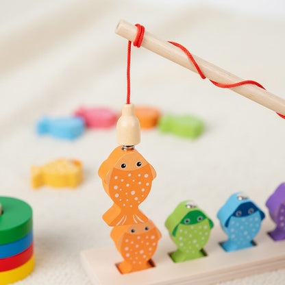 Juego De Pesca Magnético Y Encaje De Madera Montessori