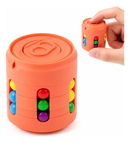 Juguete Sensorial Lata Giratoria Spinner Puzzle Antiestres Naranjo
