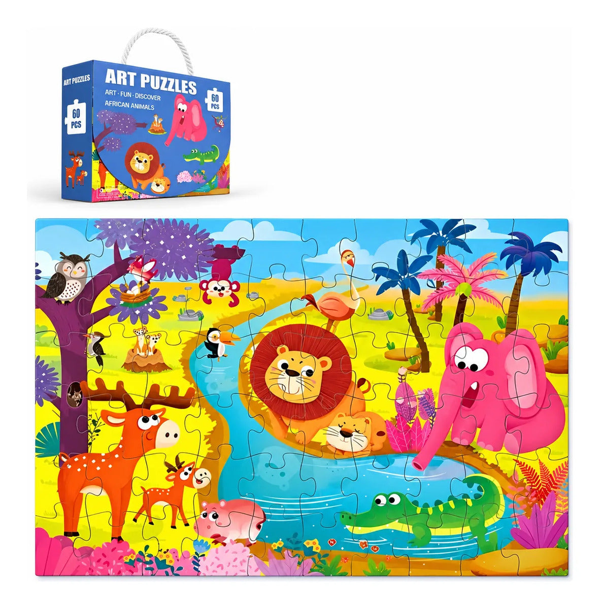Puzzle Rompecabezas 60 Piezas Para Niños Animales