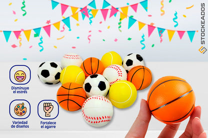 Pack 12 Pelotas Antiestrés - Juguete Sorpresa Relajación
