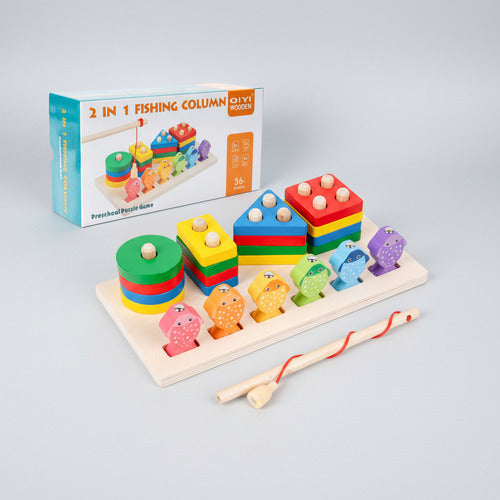 Juego De Pesca Magnético Y Encaje De Madera Montessori