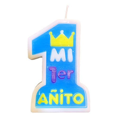 Vela Cumpleaños 1 Añito Color Azul