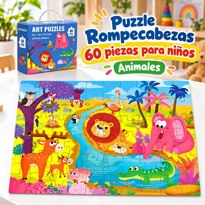 Puzzle Rompecabezas 60 Piezas Para Niños Animales