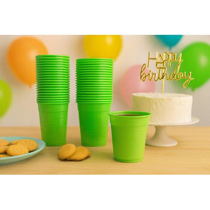Pack 50 Vasos Plásticos Cumpleaños Color Verde 200ml