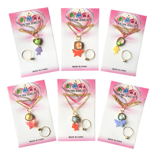 Pack 20 Collares + Anillos Niña Juguetes Sorpresa Cumpleaños