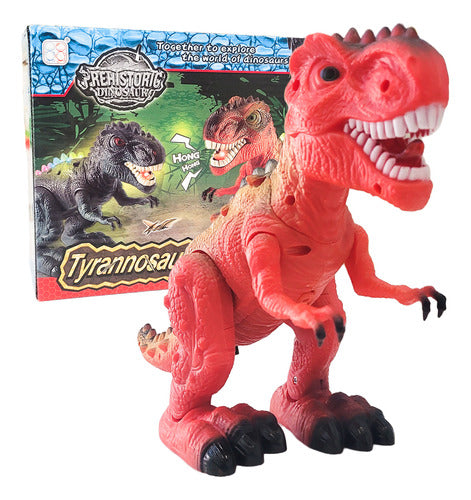 Dinosaurio T-rex Robot Juguete Niños Luces Led Y Sonido Rojo