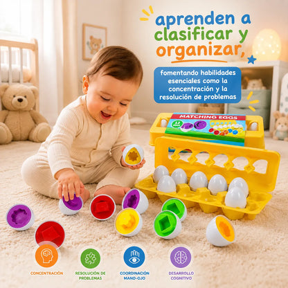 Juego Didactico Encaje Huevos Montessori Figuras Amarillo