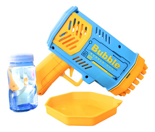 Pistola De Burbujas Lanza Burbujas Celeste Con Amarillo