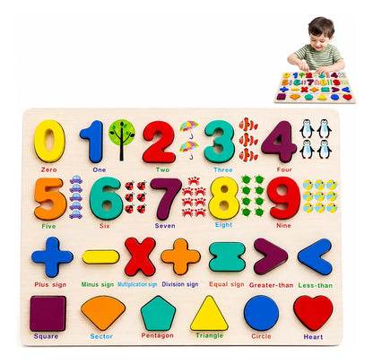 Encaje De Números De Madera Juego Didáctico Para Niños Surtido