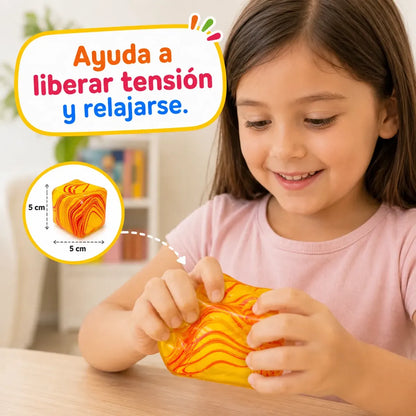 Cubo Antiestres Squishy Sensorial Squeeze Gel Cuadrado 5cm Surtido
