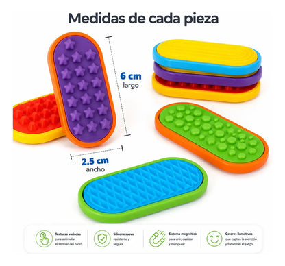 Juguetes Deslizantes De Silicona Magnética 6u Antistres Tdah Surtido