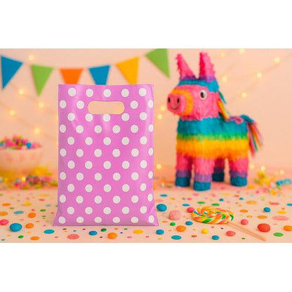 Pack 50 Bolsas Con Lunares Para Cumpleaños 20x30 Cm