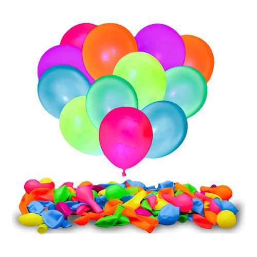 Pack 50 Globos Neón Para Fiestas Flúor Fluorescentes Uv