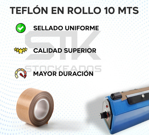 Cinta Rollo Teflón Generica 10m X 30mm Para Selladoras