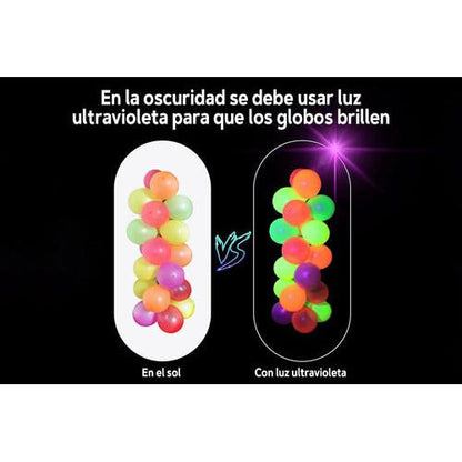 Pack 50 Globos Neón Para Fiestas Flúor Fluorescentes Uv