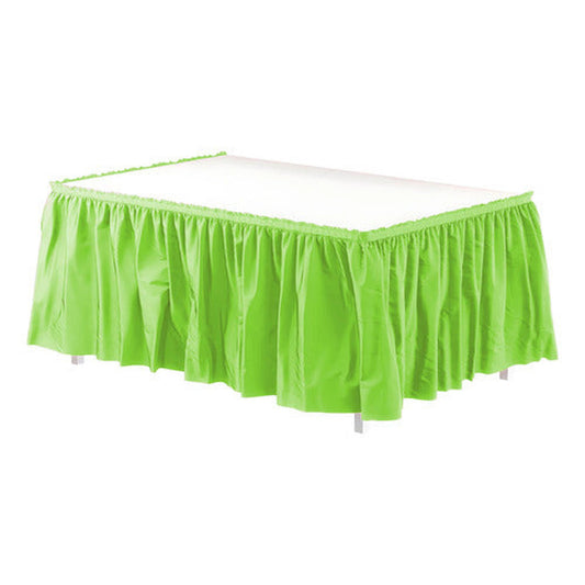 Faldón De Mesa Color Verde Lima 74 X 426cm Decoración Fiesta