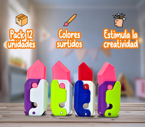 Pack 12 Cuchillo Retráctil Deslizante Juguete Antiestrés