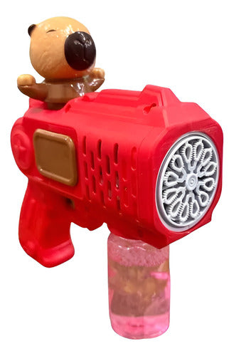 Pistola De Burbujas Roja Diseño Capibara Lanza Burbujas