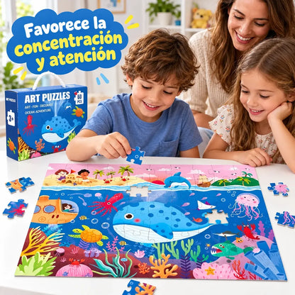 Puzzle Rompecabezas 60 Piezas Para Niños Oceano