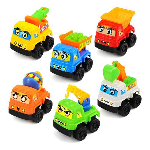 set 6 autitos de construccion con traccion pull back juguete infantil