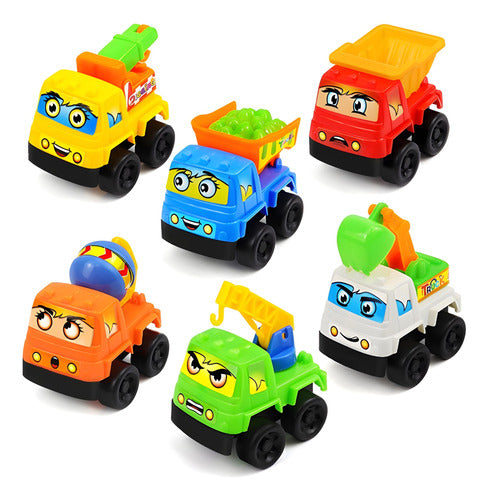 Set 6 Autitos De Juguete Construccion Con Fricción Niños