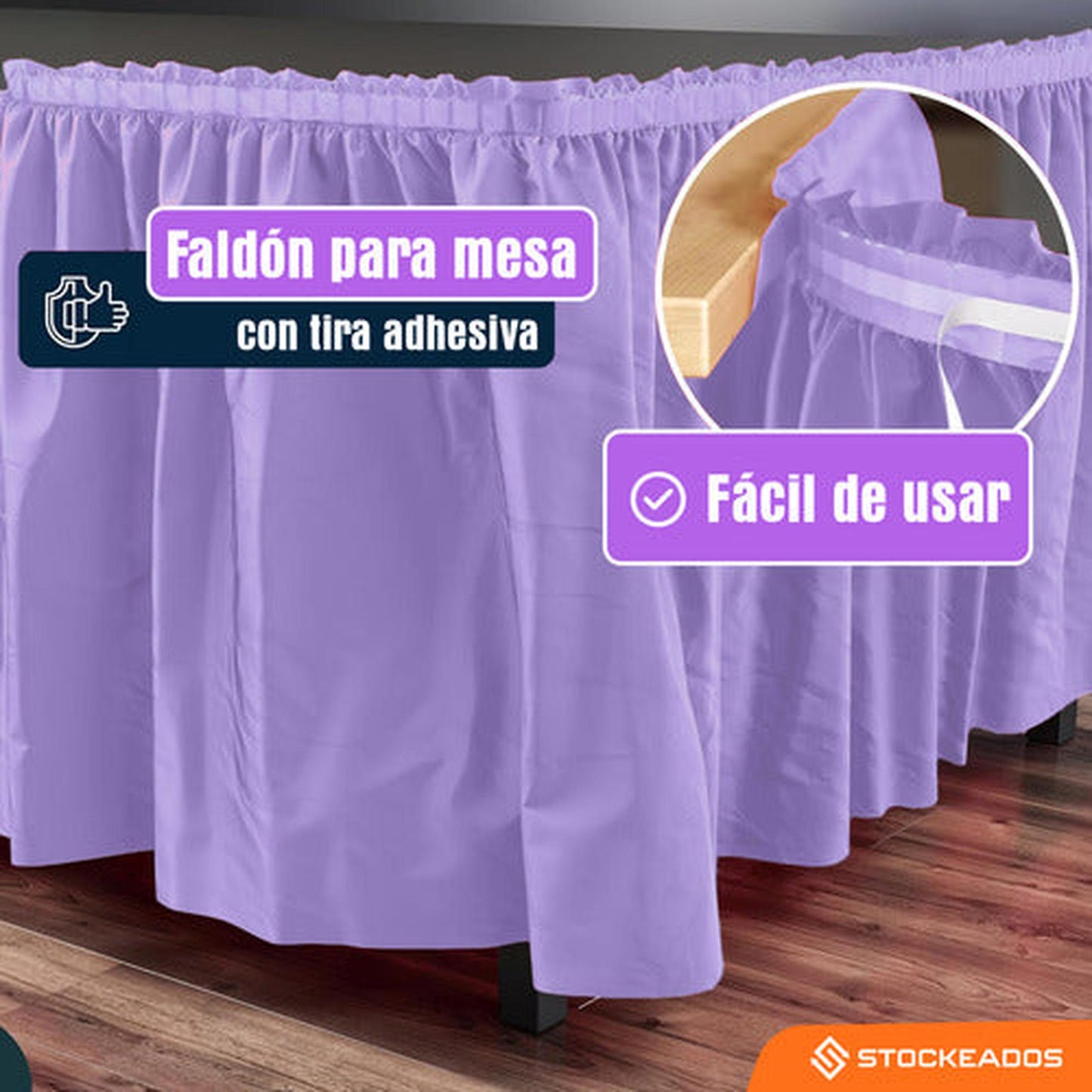 Faldón De Mesa Color Lila 74 X 426cm Decoración Fiestas