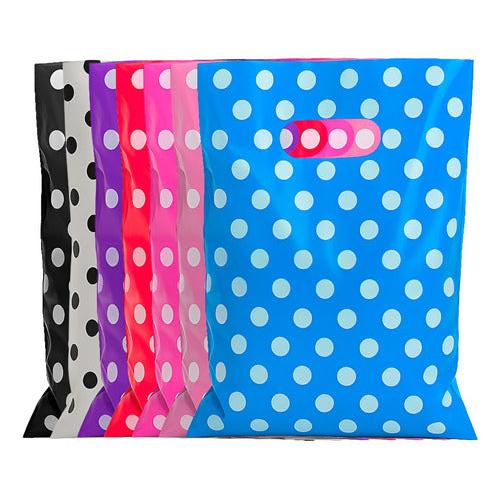 Pack 50 Bolsas Con Lunares Para Cumpleaños 20x30 Cm