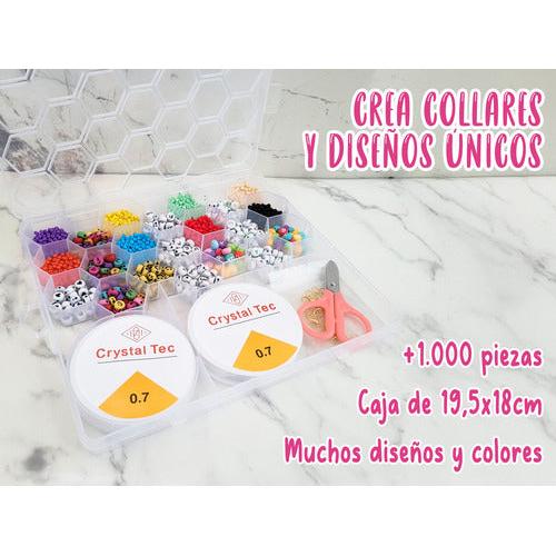 set mostacillas 1500 piezas kit pulseras collares caja organizadora