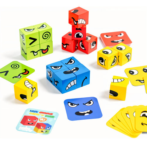 Juego De Puzzle Cubos Didáctico Expresiones Y Emociones