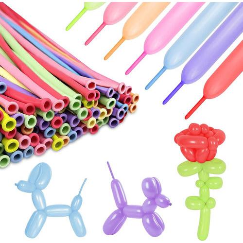 Pack 100 Globos Largos Colores Pasteles Globoflexia Figuras