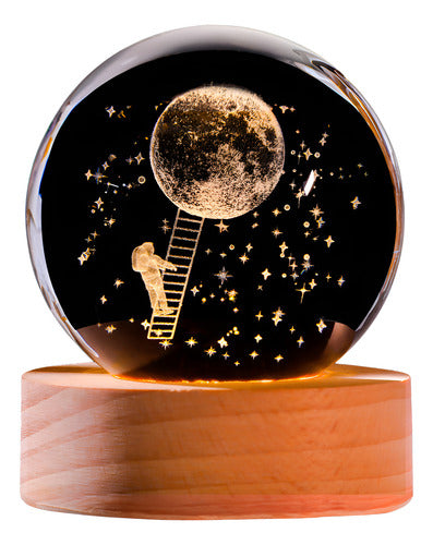 Lampara De Noche Led 3d Bola Cristal Diseños