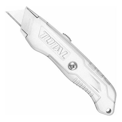 Cuchillo Cartonero Aluminio 61x19mm Bloqueo Automático Total