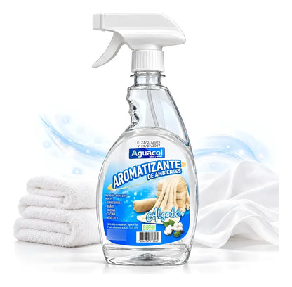 Aromatizante De Auto Ambientes Aguacol Aroma Algodon 550cc Blanco Algodón