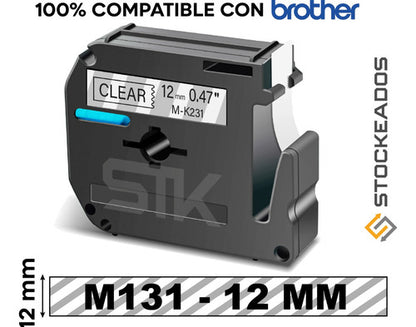 Cinta M-131 Alternativa Para Rotuladora Brother 12mm X 8m