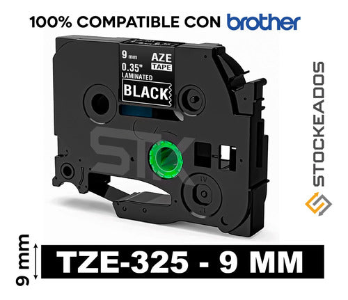 Cinta Negra Tze-325 Brother Alternativa 9mmx8m