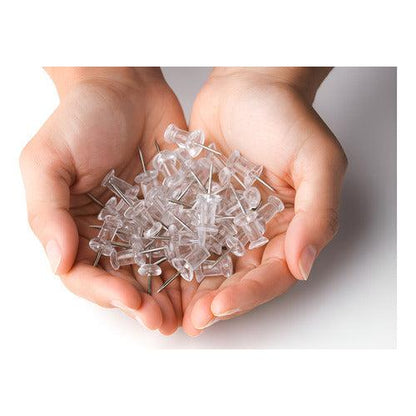 Pack 50 Chinchetas Push Pin Transparentes Pizarras Corcho
