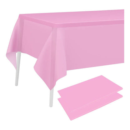 Mantel Plastico 137x274cm Color Rosado Para Cumpleaños