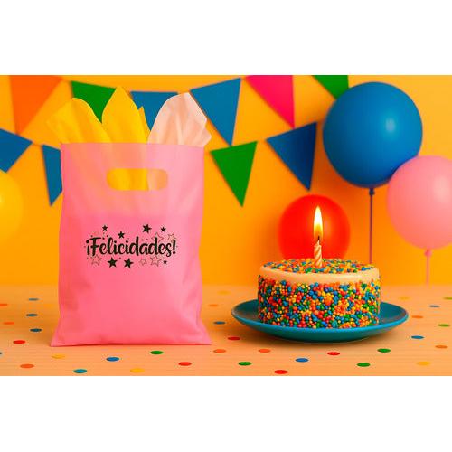 Pack 50 Bolsas De Cumpleaños Felicidades 20x30 Cm
