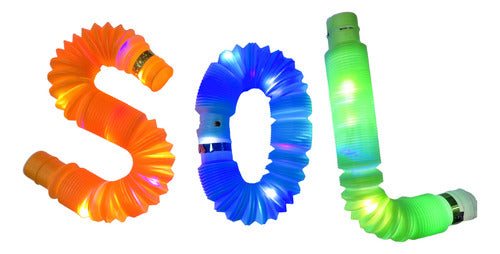 Pack 6 Pop It Tubos Con Luz Led Juguete Sensorial Antiestres