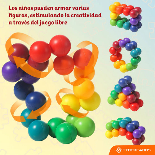 Rompecabezas De Esferas De Colores Juguete Sensorial Ingenio