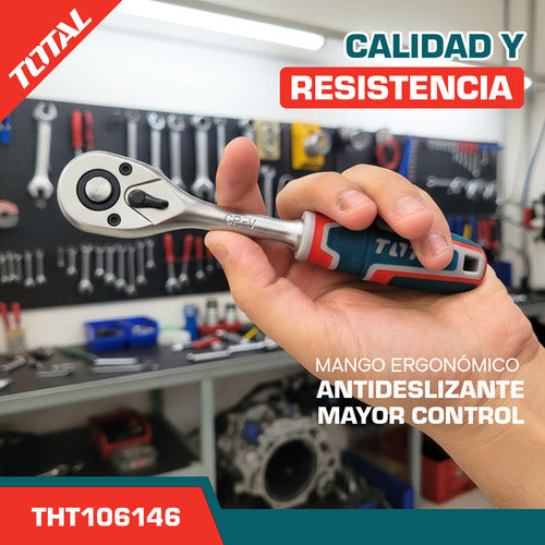 Llave Chicharra Cuadrante 1/4 Pulgadas Total