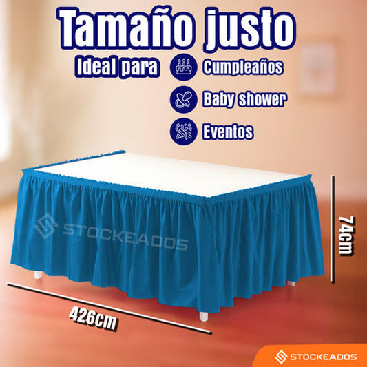 Faldón De Mesa Color Azul 74 X 426cm Decoración Fiestas
