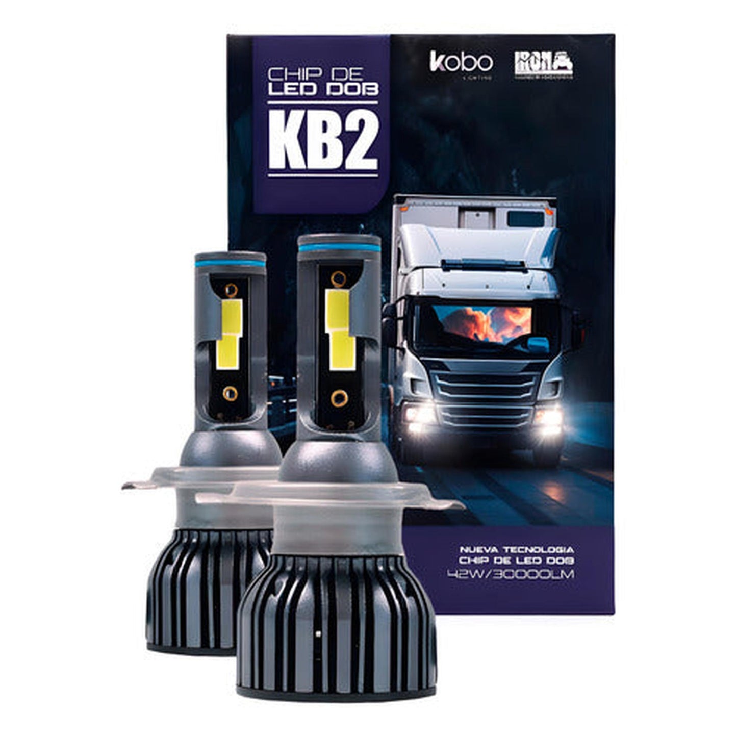 Kit Ampolletas Turbo Led Kb2 H1 H4 H7 H11 9005 9006 30.000lm 12v -24v